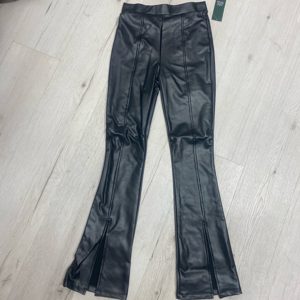 Wild Fable Faux Leather Black Flare Pants